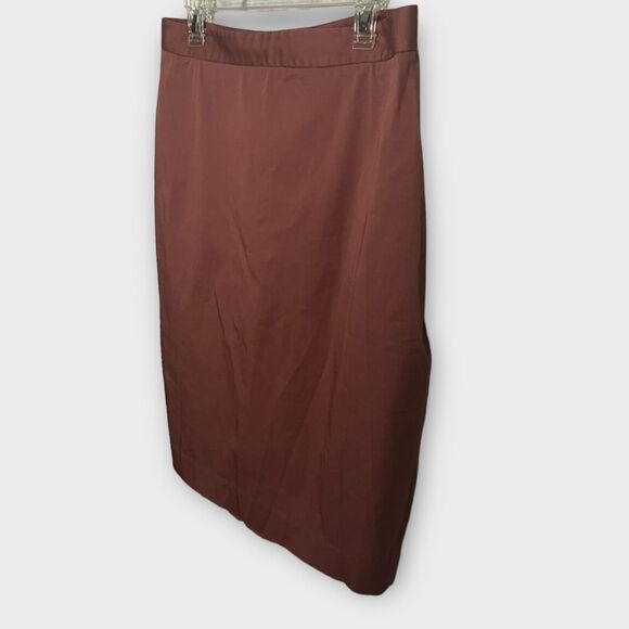 Body By Victoria's Secret Y2k Rosy Brown Zip Back Lace-Up Pencil Skirt Size 14 - Picture 4 of 13